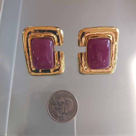 EUC Frances Patiky Stein Gripoix Earrings - Picture 8 of 10